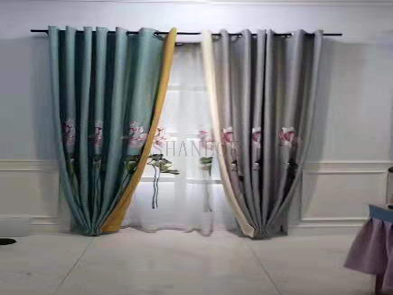 Thick Linen Solid Color Blackout Curtain
