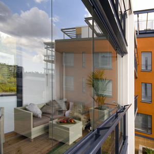 Frameless Glass Curtain Full Open Window 